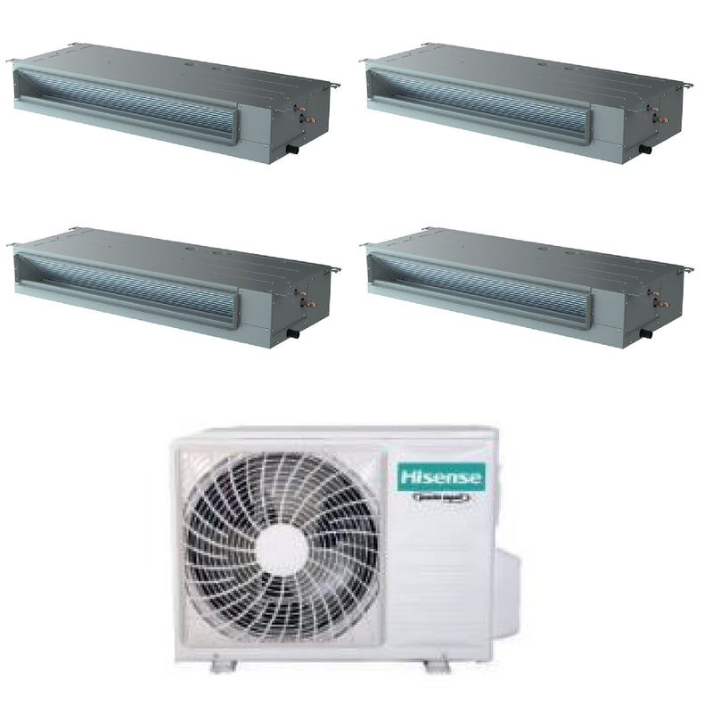 Climatizzatore Hisense Canalizzato serie Turbo Slim Quadri Split 9000+9000+9000+12000 Btu 4AMW81U4RJC
