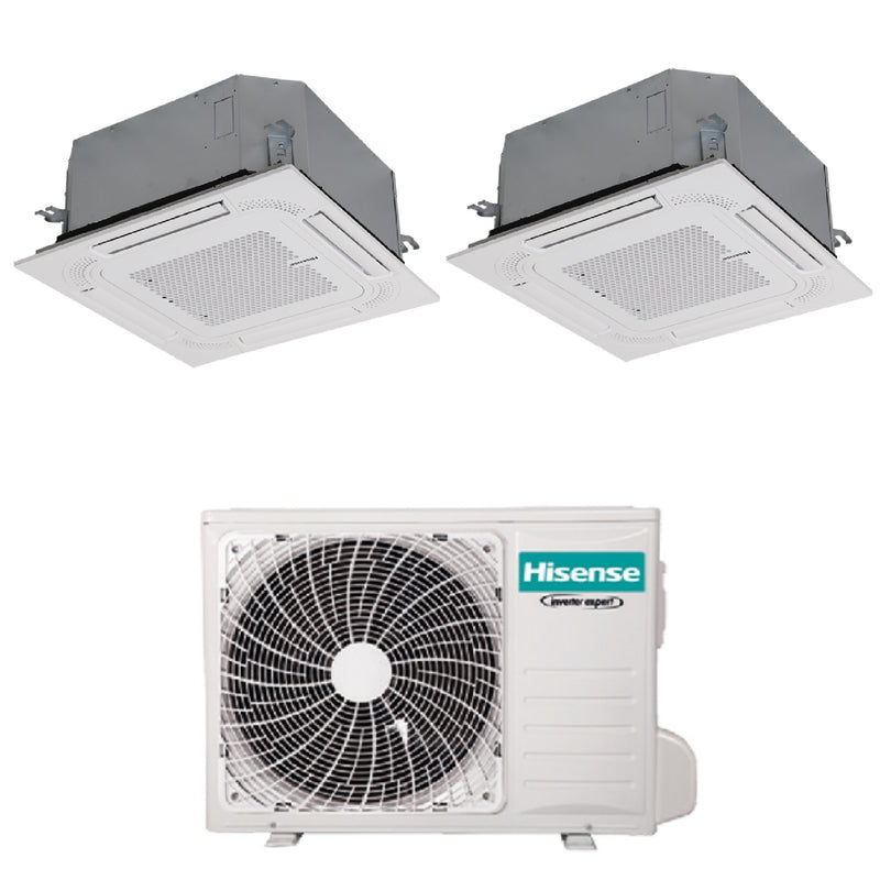 Climatizzatore Hisense Cassetta 4 Vie Compatta serie Turbo Dual Split 9000+9000 Btu 2AMW52U4RXC