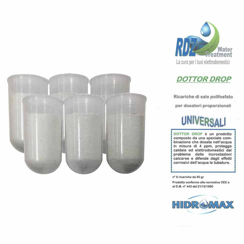 Ricariche Polifosfati RDZ Hydromax blister 6 cartucce