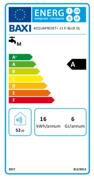 Scaldabagno a gas GPL 11 Litri Baxi Acquaprojet Blue 11Fi Camera Stagna