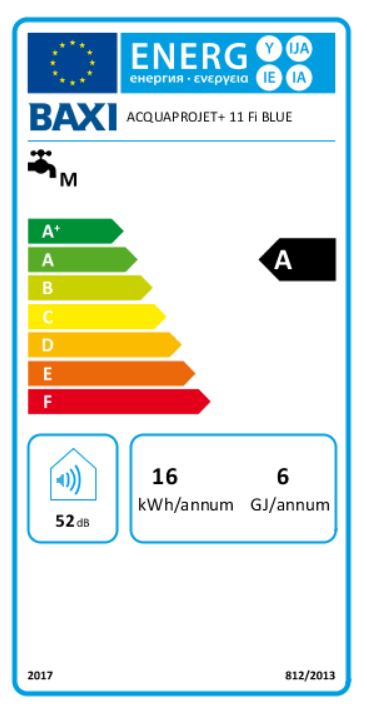 Scaldabagno a gas Metano 11 Litri Baxi Acquaprojet Blue 11Fi Camera Stagna