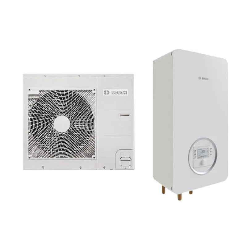 Pompa di calore aria-acqua reversibile splittata 7 Kw Bosch Compress CSH3000iAW 6 ORS con unità interna murale HC3000iAW 6 I