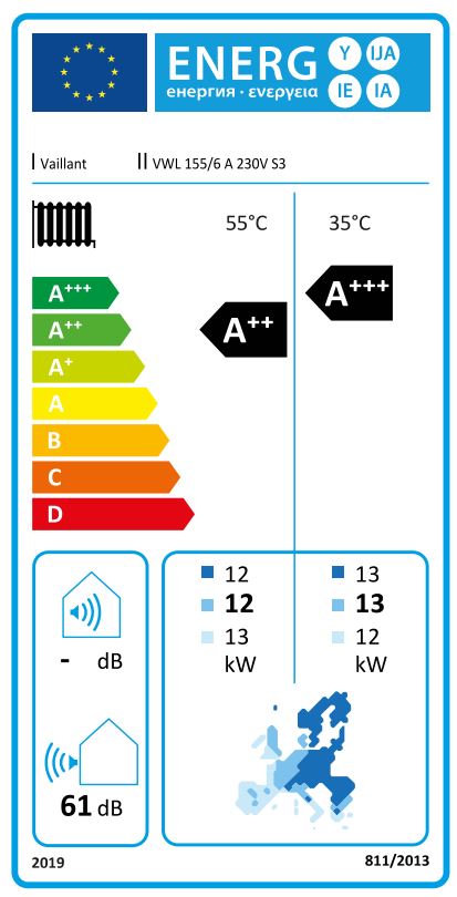 Pompa di calore aria-acqua 15 Kw Vaillant aroTHERM plus VWL 155/6 A 230V S3 monoblocco inverter monofase R290