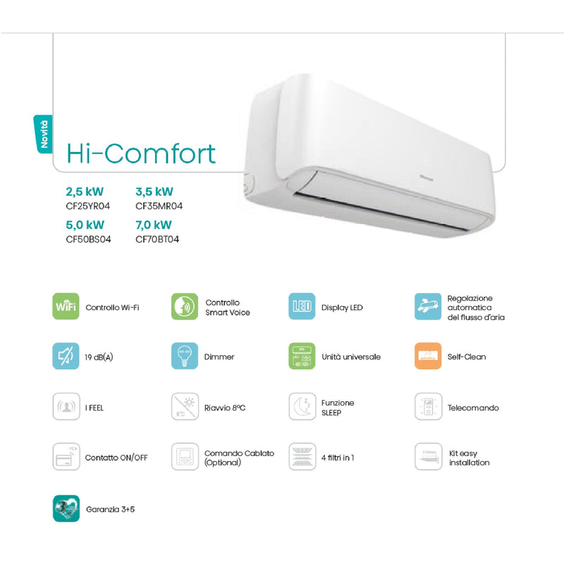 Climatizzatore Hisense Hi-Comfort 12000 btu Wi-Fi CF35MR04G