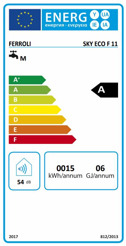 Scaldabagno a gas GPL 11 Litri Ferroli Sky Eco 11F Camera Stagna