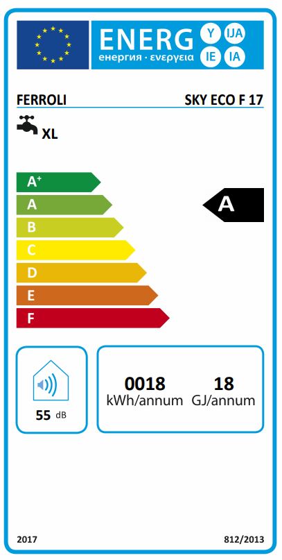 Scaldabagno a gas GPL 17 Litri Ferroli Sky Eco 17F Camera Stagna