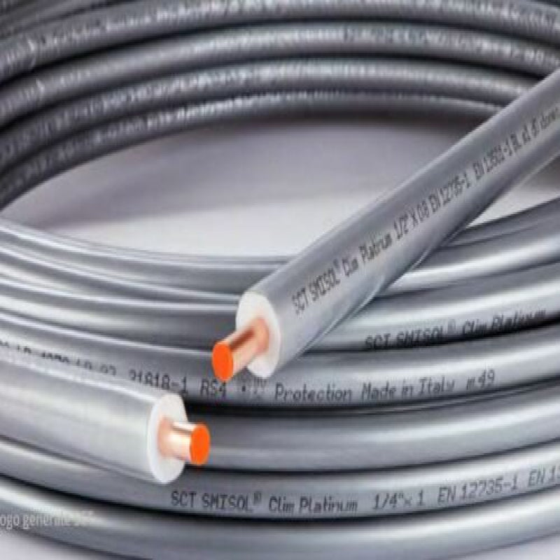 Tubo rame Smisol Clim Platinum rotolo 50 m da 1/4" Ø 1 mm per impianto climatizzatori